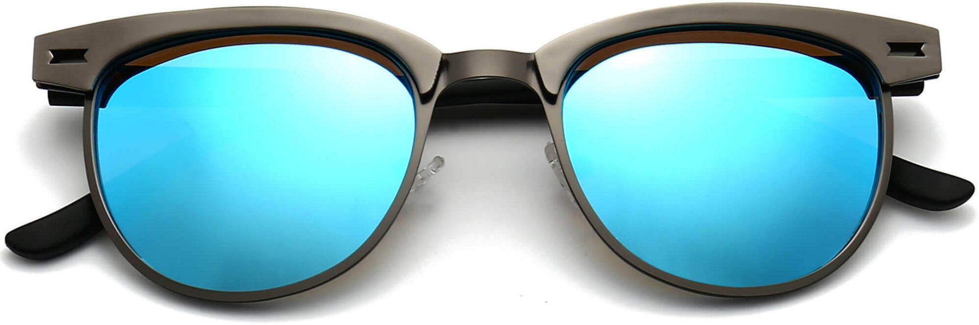 Braxton Blue Mirror Plastic Sunglasses from ANRRI, closed view