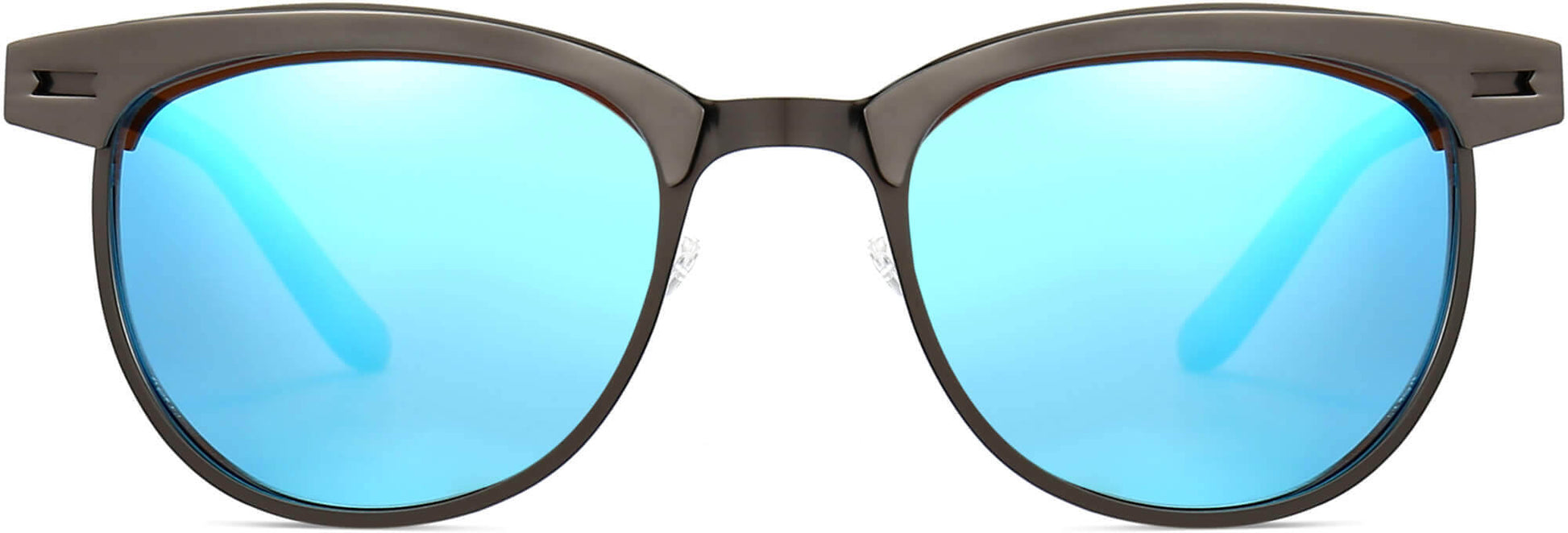 Braxton Blue Mirror Plastic Sunglasses from ANRRI, front view
