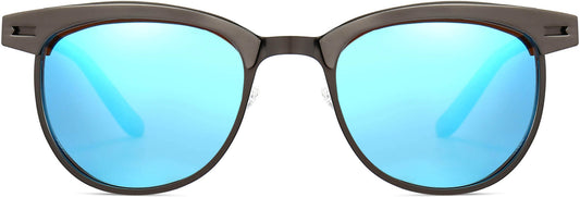 Braxton Blue Mirror Plastic Sunglasses from ANRRI, front view