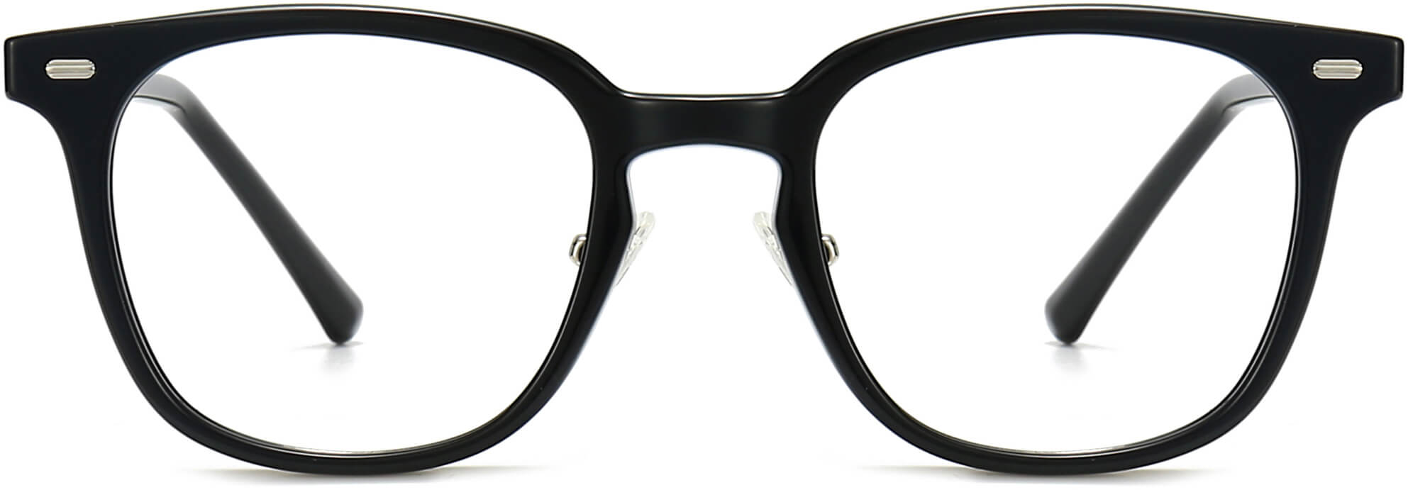 Braylon Round Black Eyeglasses from ANRRI, front view