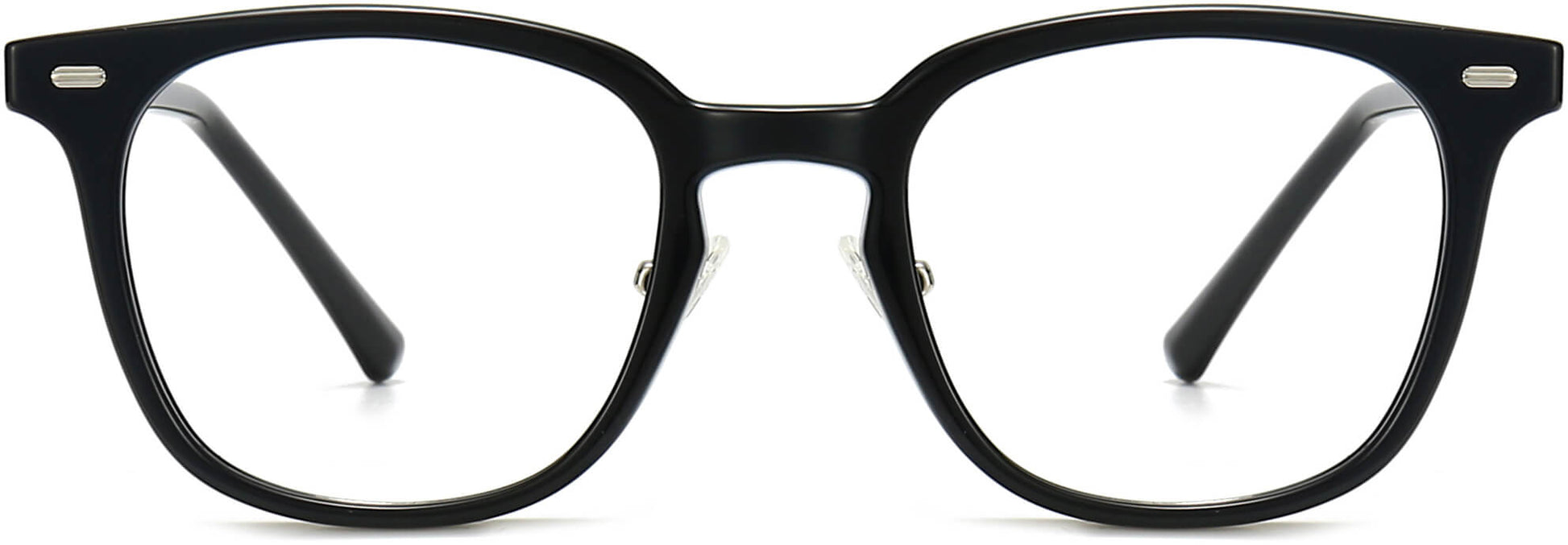 Braylon Round Black Eyeglasses from ANRRI, front view