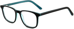 Brent square black&blue Eyeglasses from ANRRI, angle view