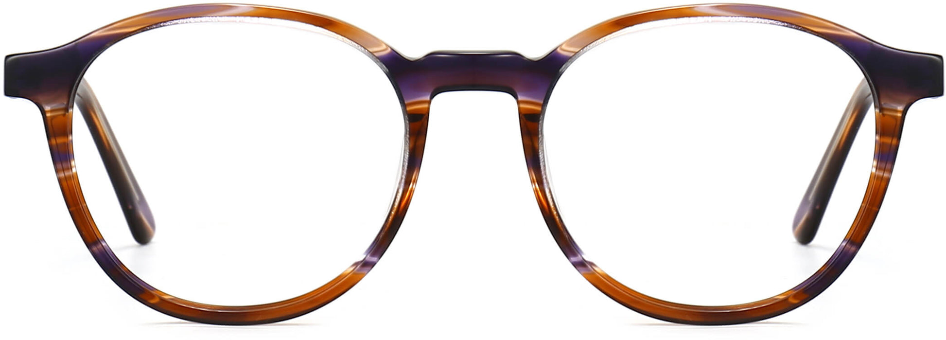 Bridget Round Tortoise Eyeglasses from ANRRI, front view