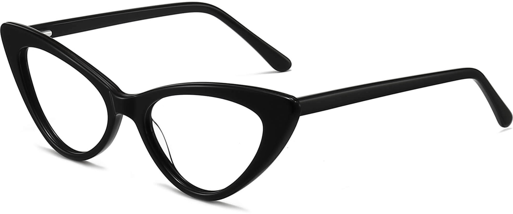 Brielle Cateye Black Eyeglasses from ANRRI, angle view