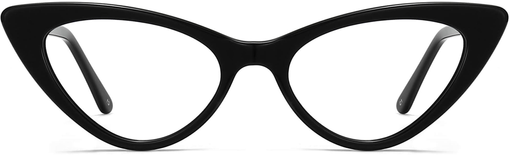 Brielle Cateye Black Eyeglasses from ANRRI, front view