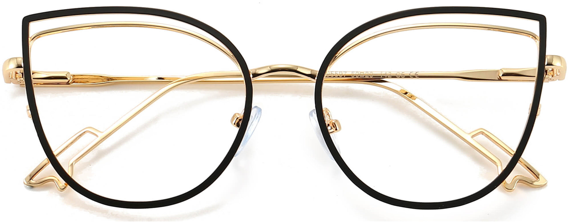 Bristol Cateye Black Eyeglasses from ANRRI, closed view