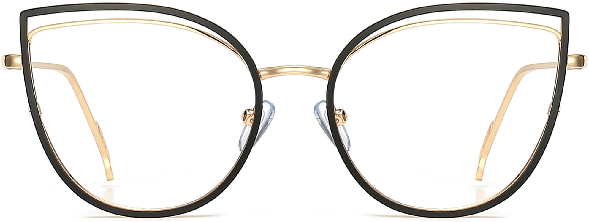 Bristol Cateye Black Eyeglasses from ANRRI, front view