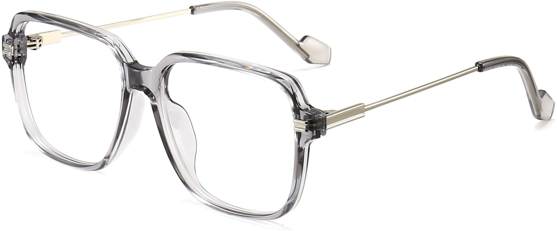 Brixton Square Gray Eyeglasses from ANRRI, angle view