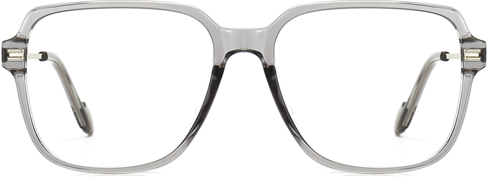 Brixton Square Gray Eyeglasses from ANRRI, front view