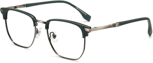 Brock Browline Green Eyeglasses from ANRRI, angle view