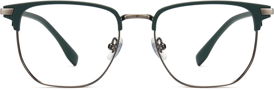 Brock Browline Green Eyeglasses from ANRRI, front view