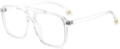 Bronx Rectangle Clear Eyeglasses from ANRRI, angle view