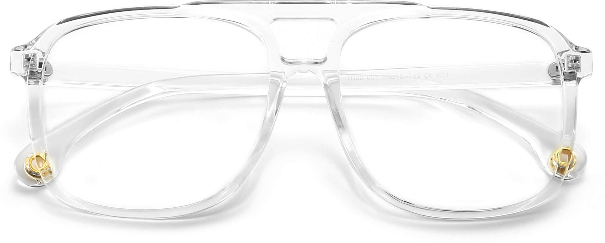 Bronx Rectangle Clear Eyeglasses from ANRRI, closed view