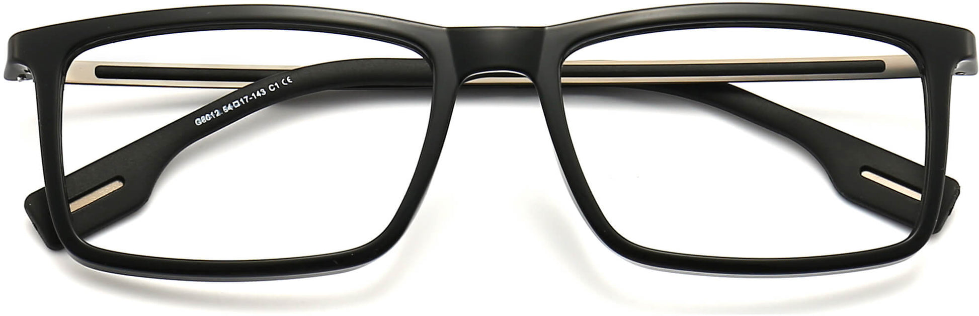 Brooklyn Rectangle Black Eyeglasses from ANRRI, closed view