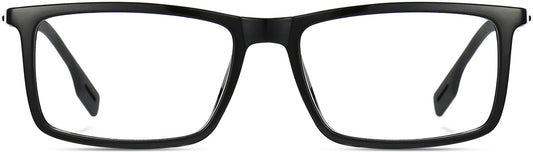 Brooklyn Rectangle Black Eyeglasses from ANRRI, front view