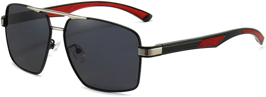Bruce Black Silver Stainless steel Sunglasses from ANRRI