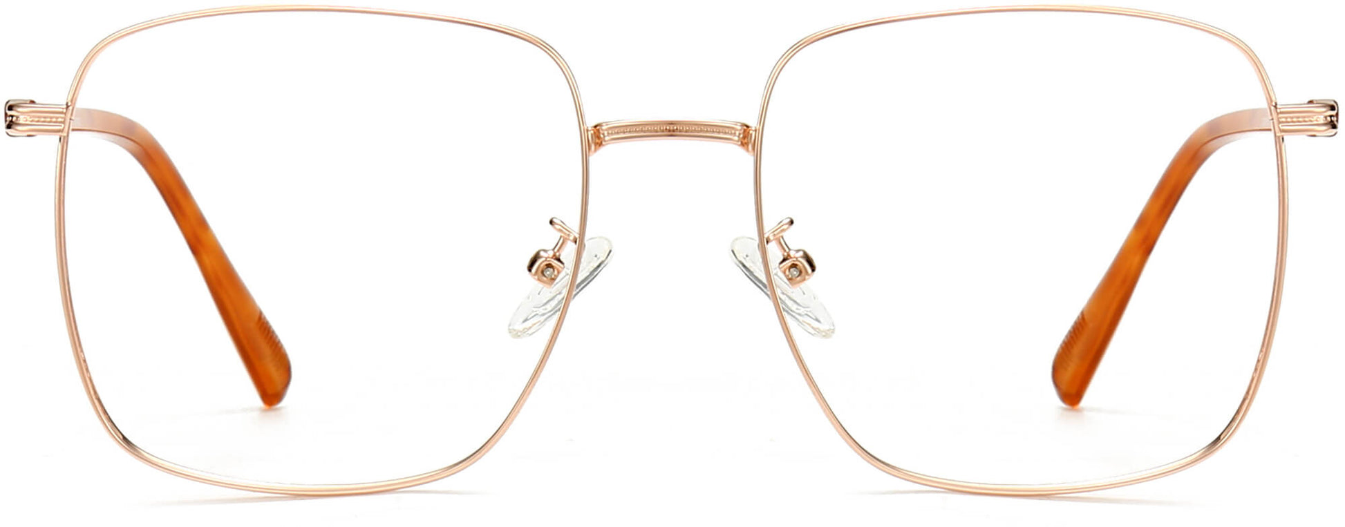 Cadence Square Gold Eyeglasses from ANRRI, front view