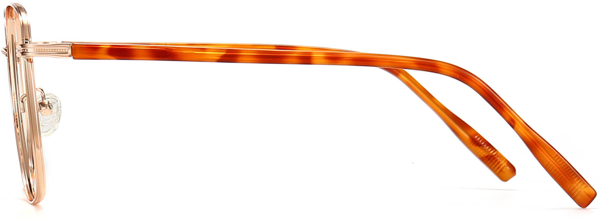 Cadence Square Gold Eyeglasses from ANRRI, side view