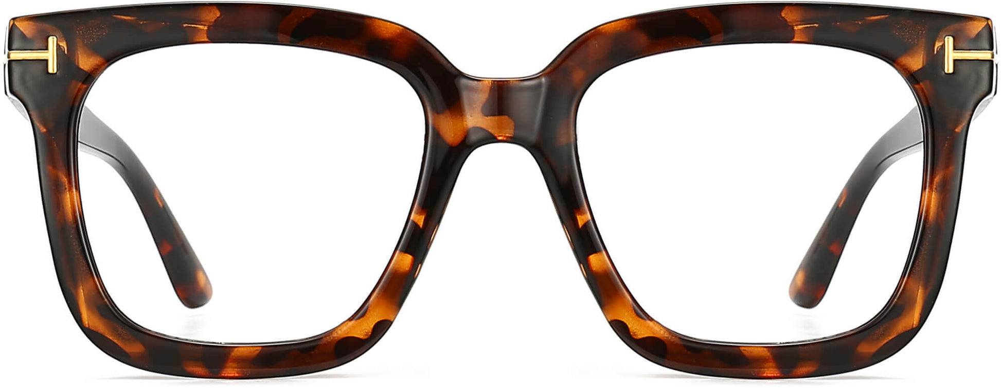 Caiden Square Tortoise Eyeglasses from ANRRI, front view