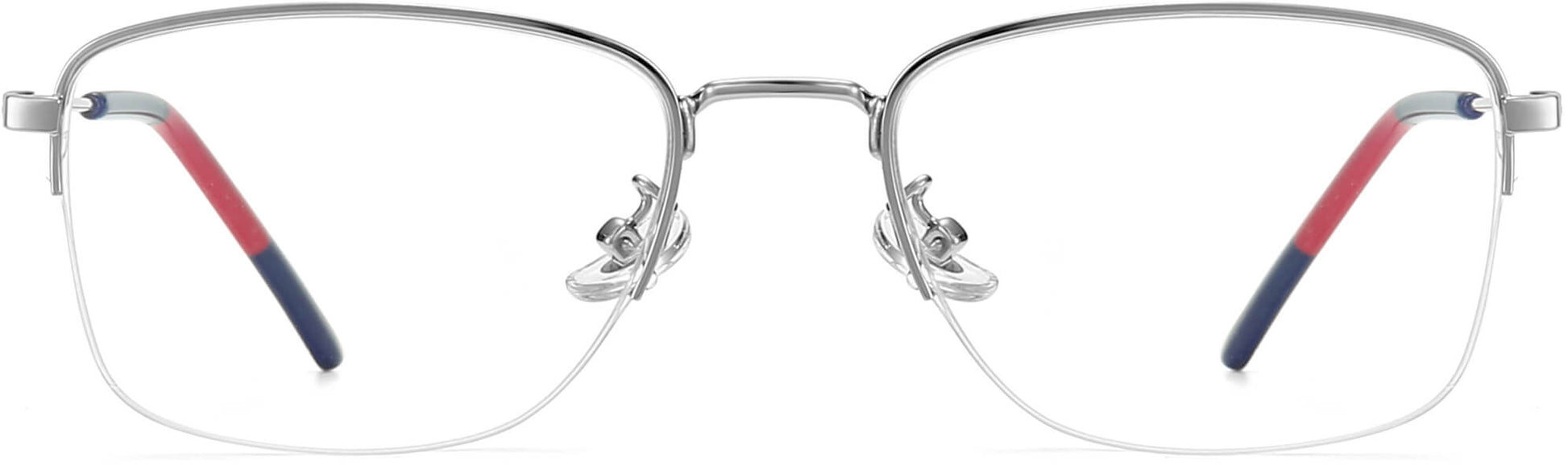 Callen Rectangle Silver Eyeglasses from ANRRI, front view