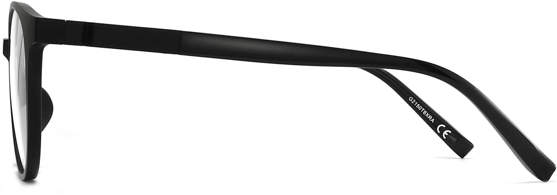 Calvin Round Black Eyeglasses from ANRRI, side view