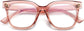Camille Rectangle Pink Eyeglasses from ANRRI, closed view