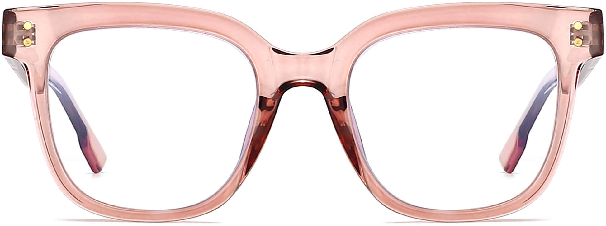 Camille Rectangle Pink Eyeglasses from ANRRI, front view
