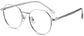 Cannon Round Silver Eyeglasses from ANRRI, angle view