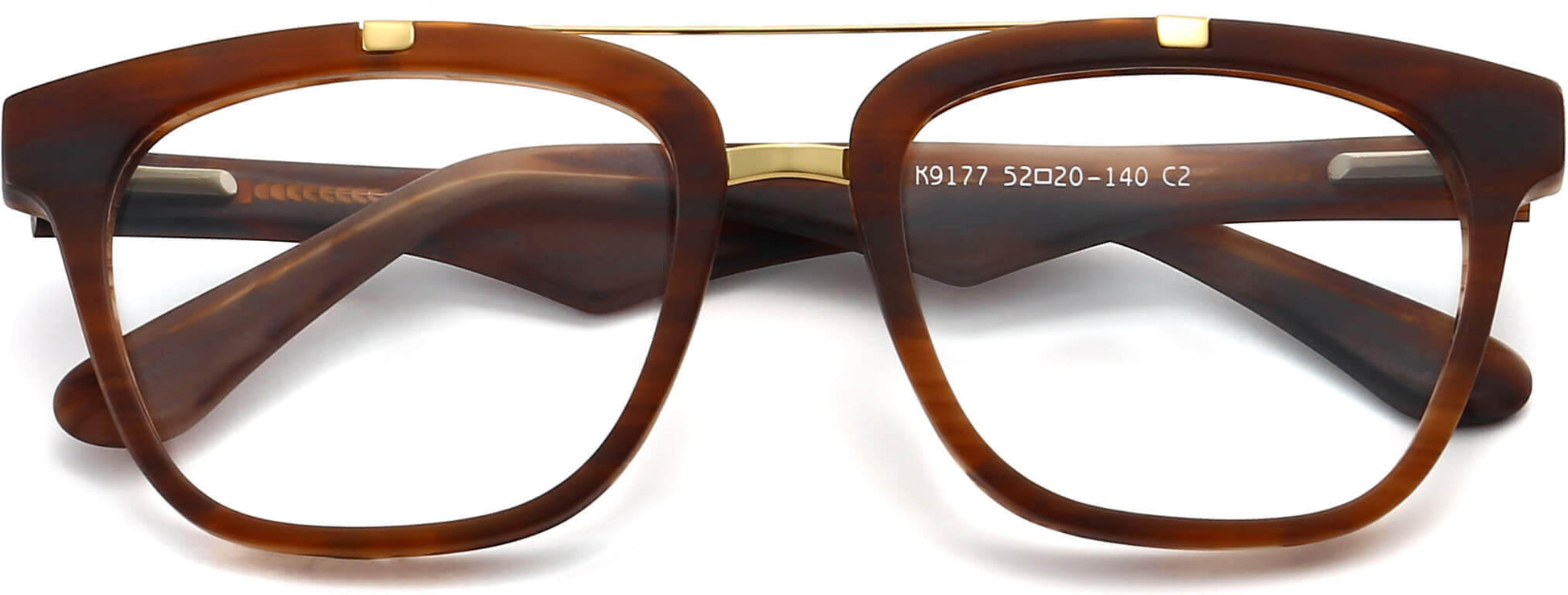 Canterbury Rectangle Tortoise Eyeglasses from ANRRI, closed view