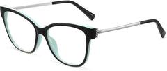 Carmella Cateye Black Eyeglasses from ANRRI, angle view