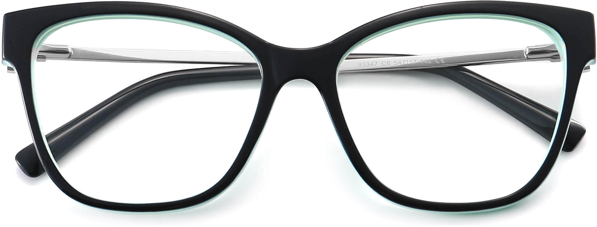 Carmella Cateye Black Eyeglasses from ANRRI, closed view