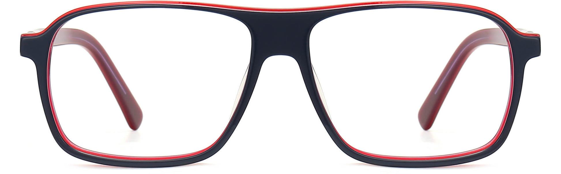 Casen Square Black Eyeglasses from ANRRI, front view