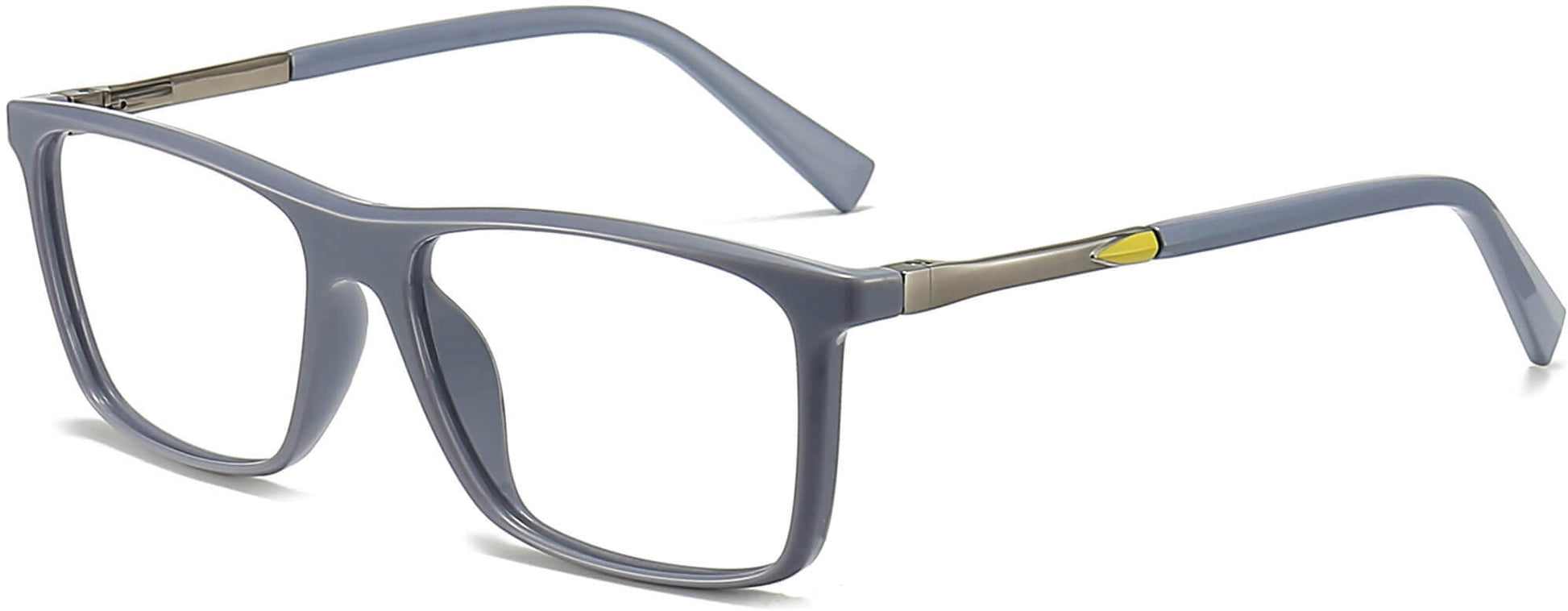 Casey Rectangle Gray Eyeglasses from ANRRI, angle view
