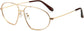 Cassandra Aviator Gold Eyeglasses from ANRRI, angle view