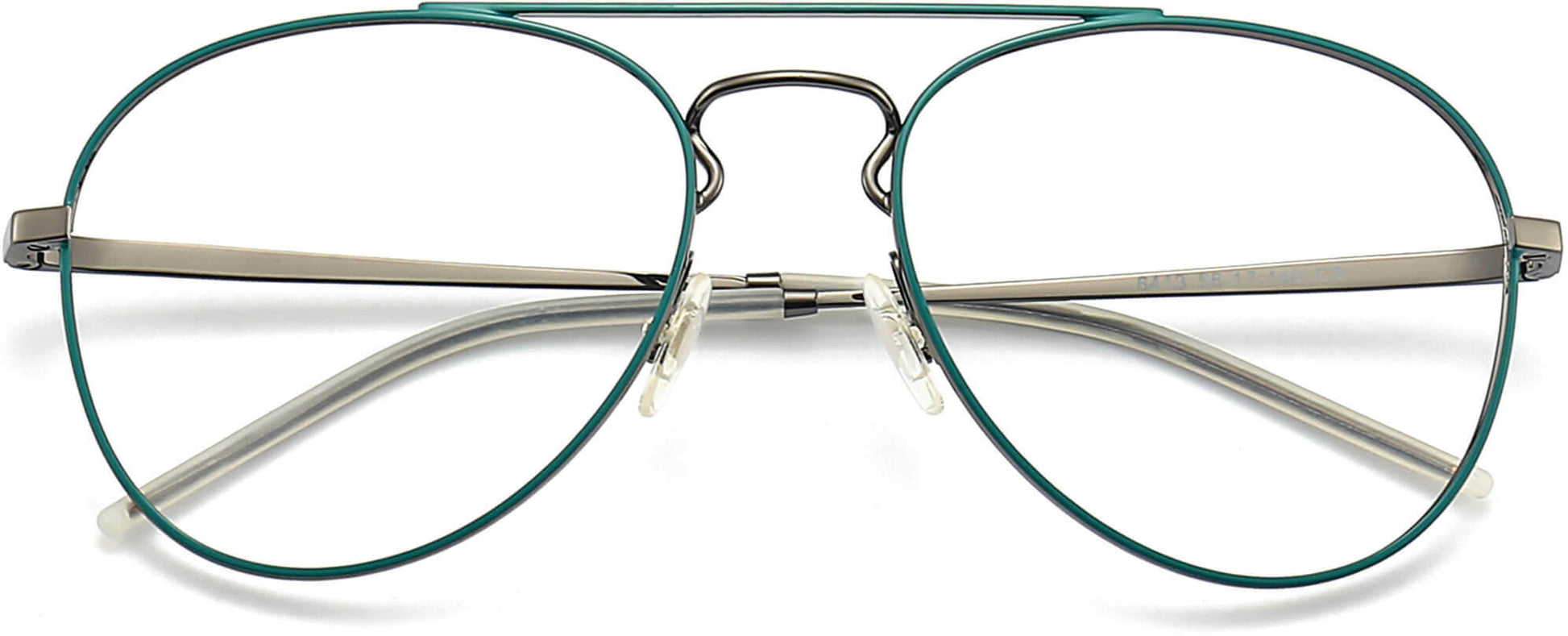 Cassius Aviator Green Eyeglasses from ANRRI, closed view
