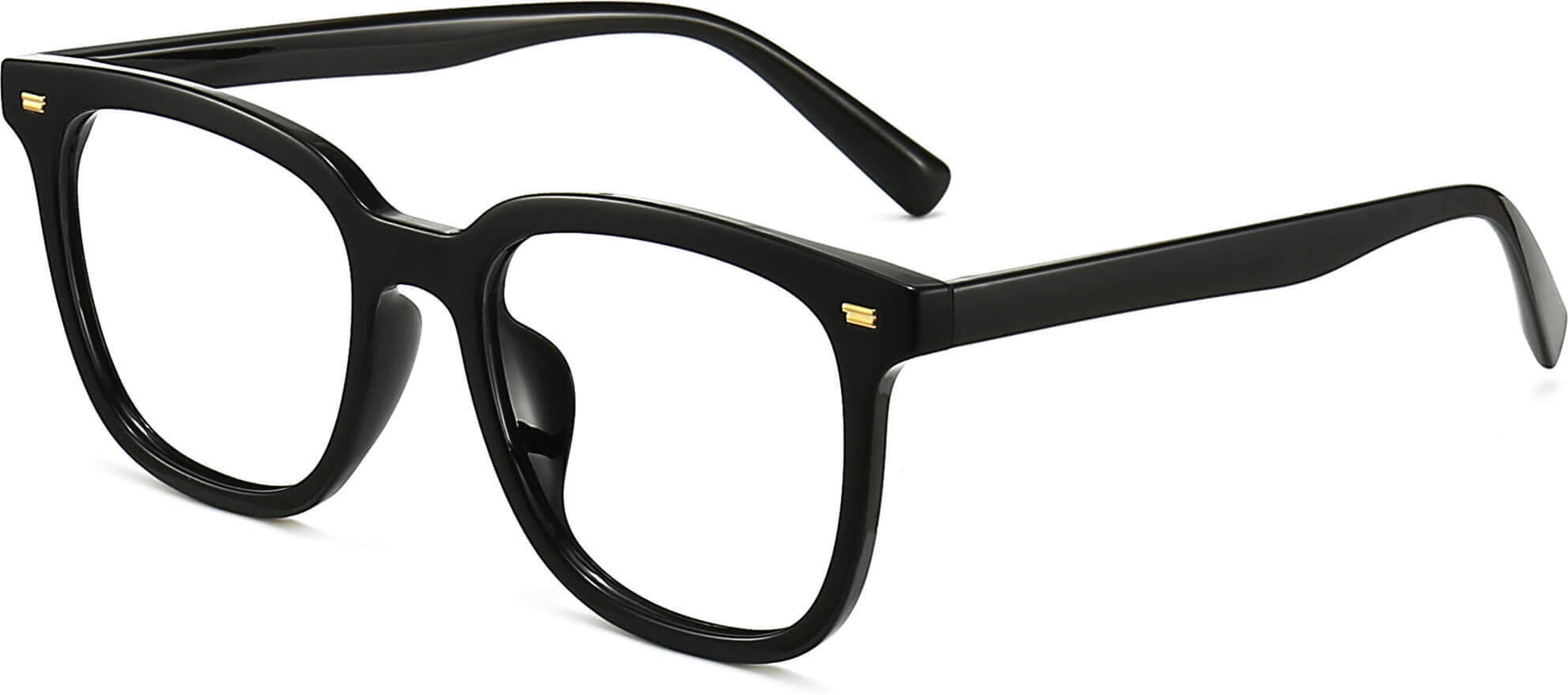 Catalina Square Black Eyeglasses from ANRRI, angle view