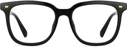 Catalina Square Black Eyeglasses from ANRRI, front view