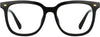 Catalina Square Black Eyeglasses from ANRRI, front view