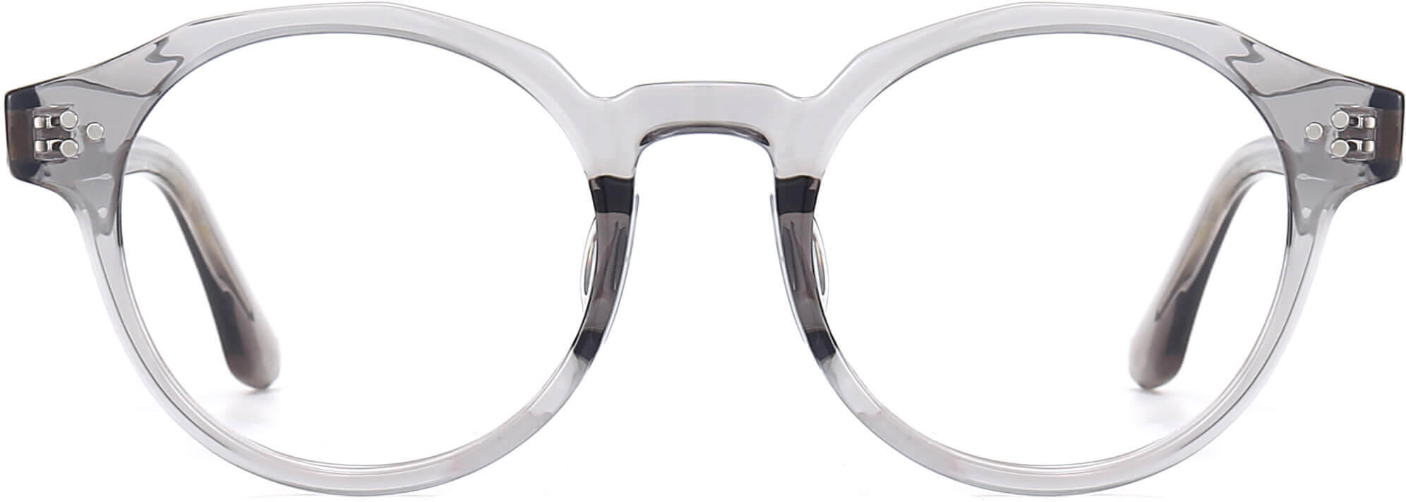 Cayden Round Gray Eyeglasses from ANRRI, front view