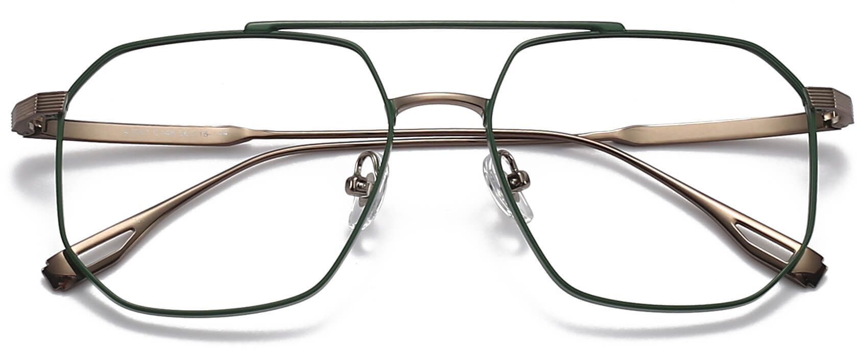 Cayson Geometric Green Eyeglasses from ANRRI, closed view