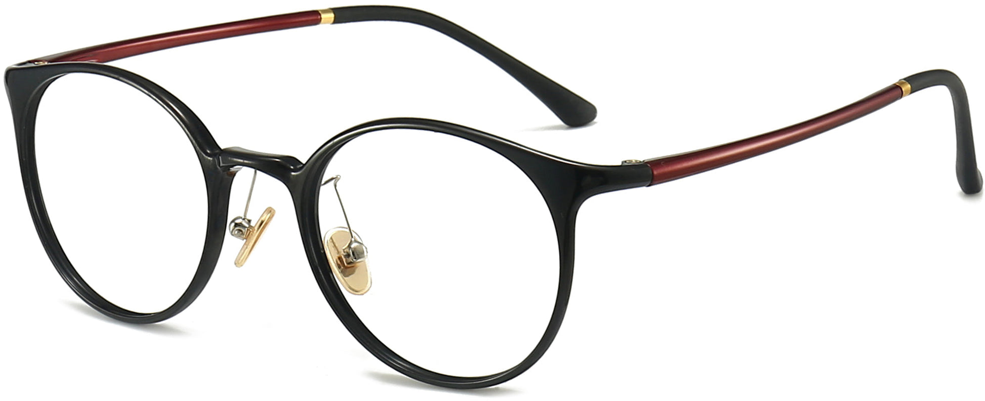 Cecelia Round Black Eyeglasses from ANRRI, angle view