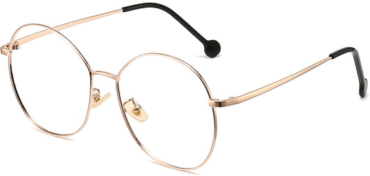 Celeste Round Gold Eyeglasses from ANRRI, angle view