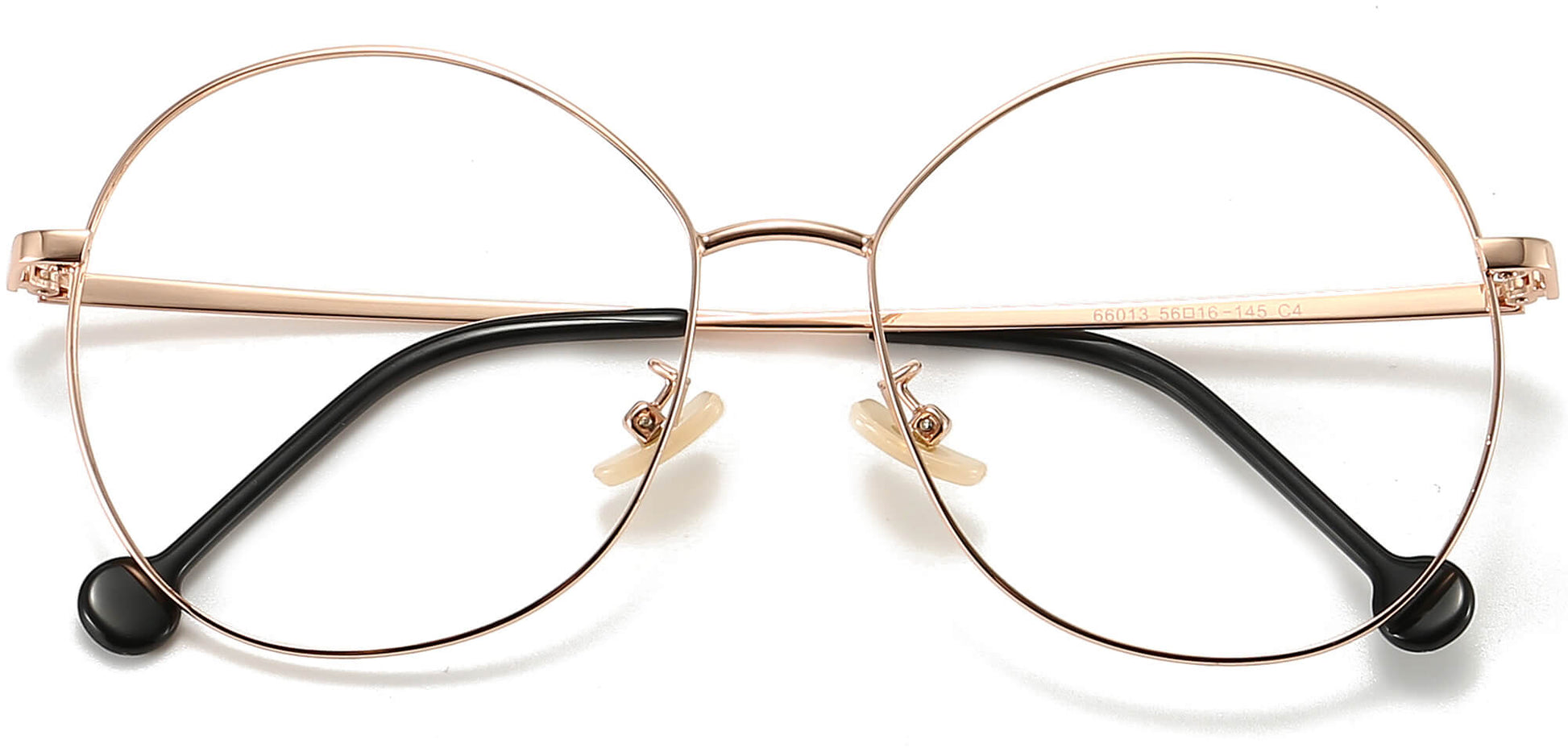 Celeste Round Gold Eyeglasses from ANRRI, closed view