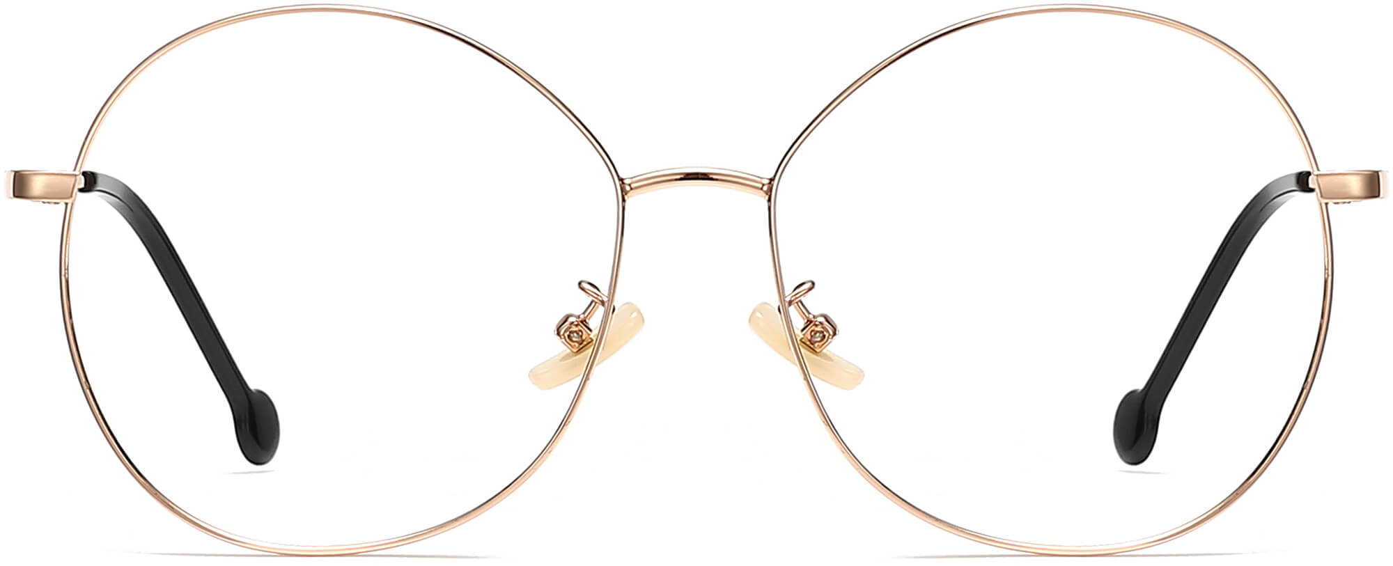 Celeste Round Gold Eyeglasses from ANRRI, front view