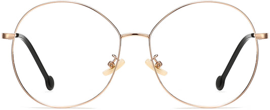 Celeste Round Gold Eyeglasses from ANRRI, front view