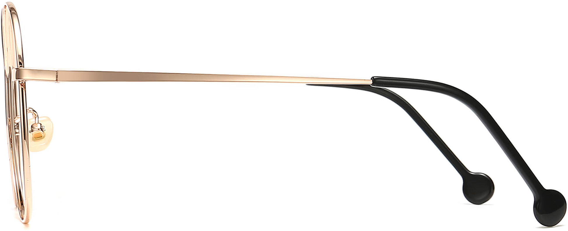 Celeste Round Gold Eyeglasses from ANRRI, side view