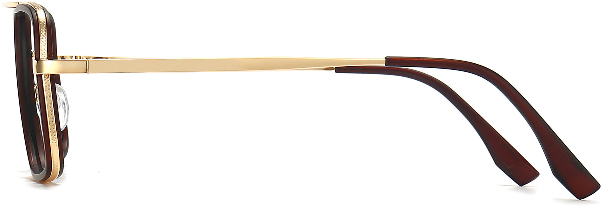 Chandler Square Brown Eyeglasses from ANRRI, side view