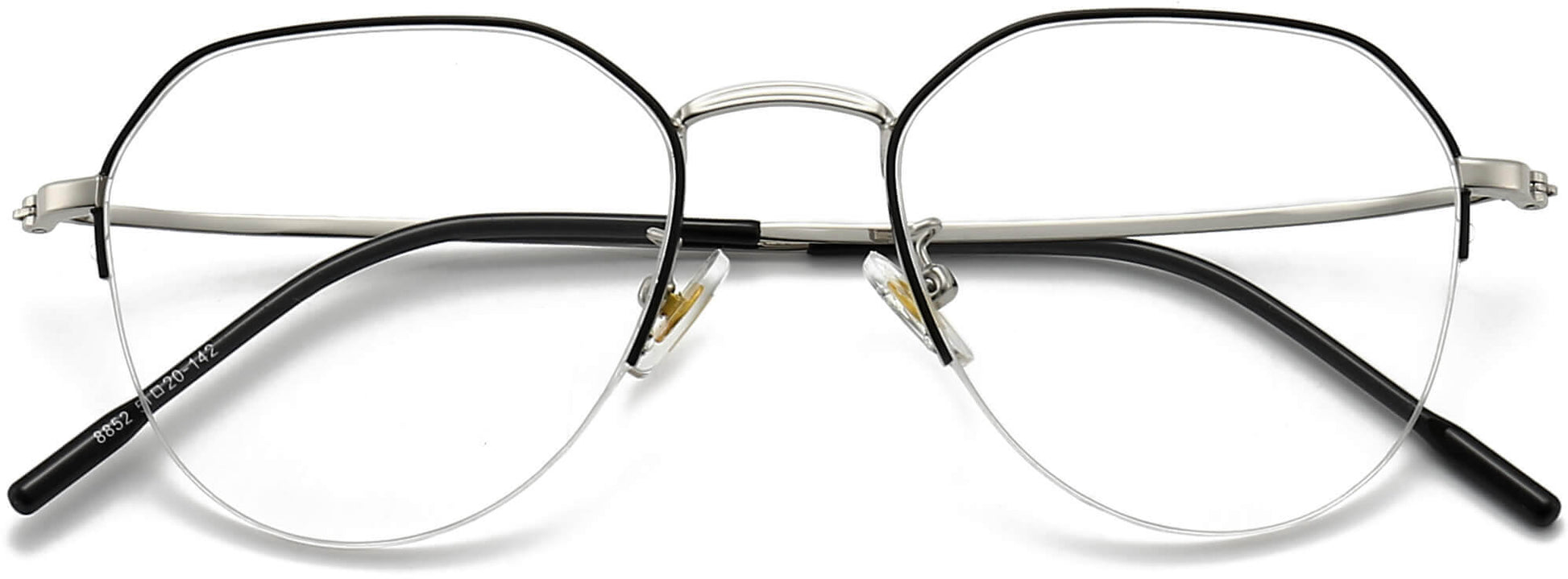 Charles Geometric Black Eyeglasses from ANRRI, closed view