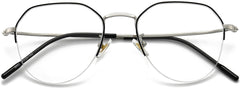 Charles Geometric Black Eyeglasses from ANRRI, closed view