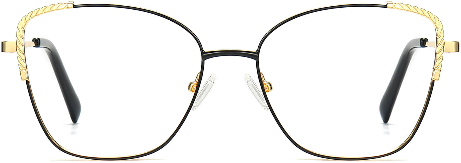 Charley Cateye Black Eyeglasses from ANRRI, front view